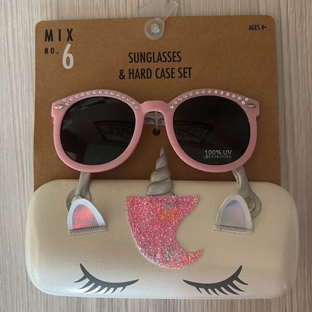 Mix No. 6 Pretty Unicorn Kids' Sunglasses & Case Set